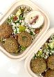 Falafel with Quinoa Tabbouleh, Hummus & Spicy Tzatziki